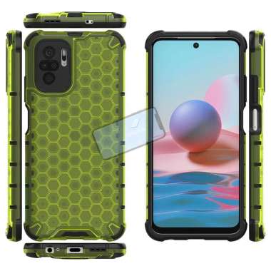 Case Xiaomi Redmi Note 10 Clear Bees Series Honeycomb Original Redmi Note 10 Case Hijau