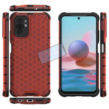 Case Xiaomi Redmi Note 10 Clear Bees Series Honeycomb Original Redmi Note 10 Case Merah