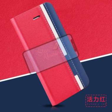 OPPO Reno 8 Z 5G Flip Case Luxury Leather Sporty Soft TPU Case Reno8 Z Merah