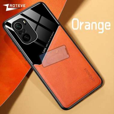 Xiaomi Poco F3 Case Leather Plexiglass Original Hard Case Magnetic Poco F3 Case Orange