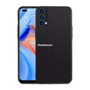 Premium Case Slim Matte Sandstone Case Oppo Reno 4 Soft Case Reno4 4G Hitam