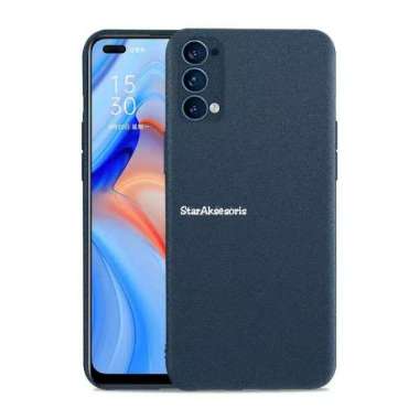 Premium Case Slim Matte Sandstone Case Oppo Reno 4 Soft Case Reno4 4G Biru