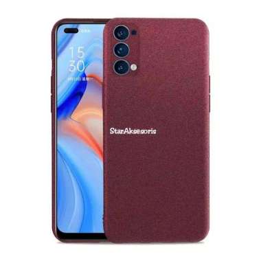Premium Case Slim Matte Sandstone Case Oppo Reno 4 Soft Case Reno4 4G Merah
