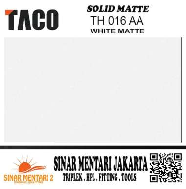 TACO HPL SOLID MATTE TH 016 AA WHITE MATTE