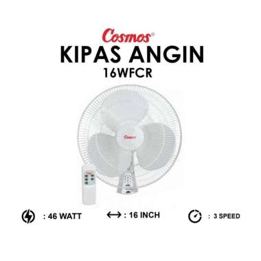 KIPAS ANGIN DINDING COSMOS 16 INCH REMOTE 16WFC-R REMOTE / 16 WFC TALI KIPAS ANGIN REMOTE / 16WFCR