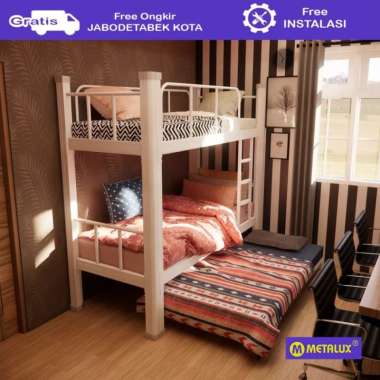 METALUX MISATO 90 - Ranjang Susun Besi 2 Tingkat | Divan Susun 2 Tingkat Triplek 90x180