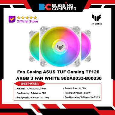 Fan Casing ASUS TUF Gaming TF120 ARGB 3 FAN WHITE 90DA0033-B00030