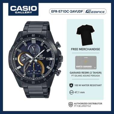 Casio Jam Tangan Pria Edifice EFR-571DC-2AVUDF Original Analog Black