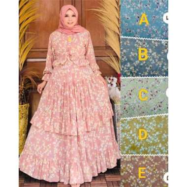 GAMIS DRESS OHC ROMPI PREMIUM GAMIS MEWAH CANTIK GAMIS PESTA TERBARU Ld110cm (Standard) B