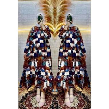 GAMIS BAHAN KATUN RAMI LD 105 CM GAMIS CANTIK Ld105cm (standard) E