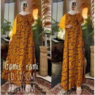 GAMIS BAHAN KATUN RAMI LD 105 CM GAMIS CANTIK Ld105cm (standard) H