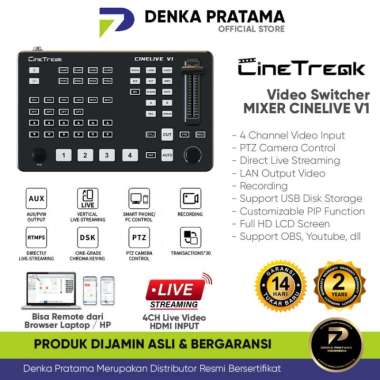 Cinetreak Cinelive V1 Mixer Video Live Streaming 4 Channel Camera