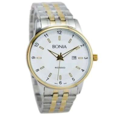 Jam Tangan Bonia BNB10097 Rosso Stainless Steel Couple Silvr Gold Dial White