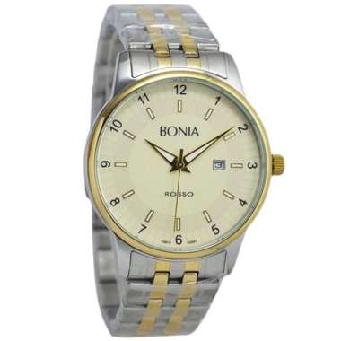 Jam Tangan Bonia BNB10097 Rosso Stainless Steel Couple Silvr Gold Dial Gold