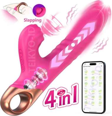 LILO 4IN1 APP REMOTE CONTROL THRUSTING VIBRATORR WANITA ALAT PIJAT TUBUH WANITA ELEKTRIK TELESCOPIC 
