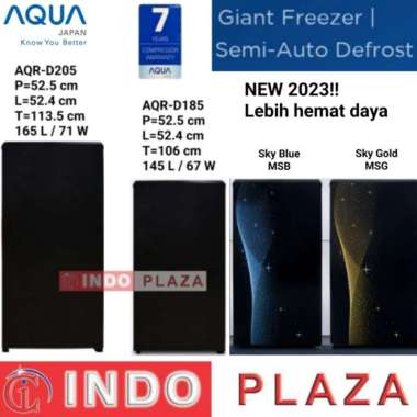 KULKAS AQUA 1 Pintu AQR-D185 LOW WATT + SEMI DEFROST + BIGGER FREEZER D185 Hitam