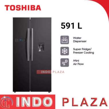 KULKAS TOSHIBA SIDE BY SIDE GR-RS682WE WATER DISPENSER