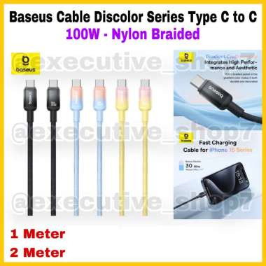 Baseus Cable Discolor Series Type C to C - 100W - Nylon Braided 1M Custard Yellow