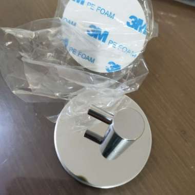 Gantungan Baju Stainless Steel Tempel 3M Hook Hanger Bright(Bulat)