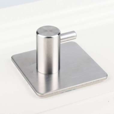 Gantungan Baju Stainless Steel Tempel 3M Hook Hanger Silver(Persegi)