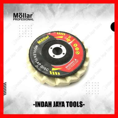 MOLLAR Woolen WOL Flap Disc 4 Inch - Poliac Poliak Wool Poles Pemoles Stainless Amplas Tumpuk