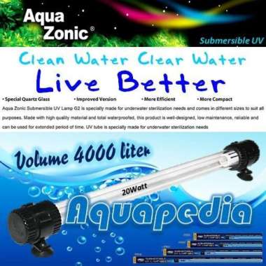 Aqua Zonic UV006 Lampu UV Celup Kolam 20watt Aquazonic Submersible UV