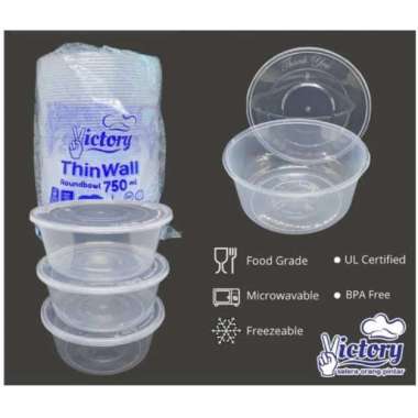 HCS - Mangkuk Thinwall Bulat 750 ml Bowl / Mangkok Plastik Thinwall Bulat / Mangkok Bakso 750ml Vict