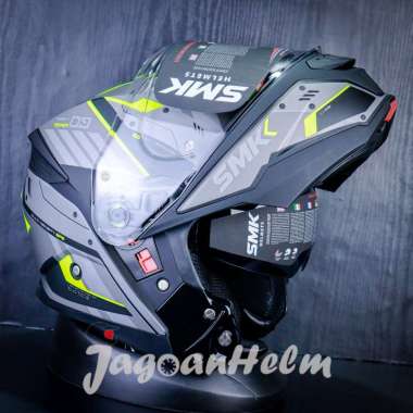 HELM SMK GULLWING TEKKER MA264 | MATT BLACK GREY YELLOW | MODULAR - XXXL