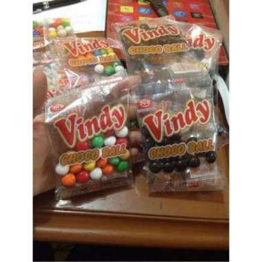 permen coklat jadul vindy choco ball permen telur cicak permen bola warna Coklat