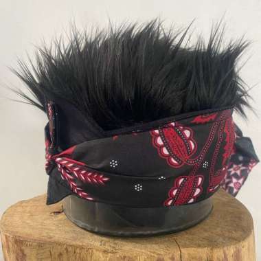 Topi Udeng Madura Rambut Palsu/Iket Kepala Madura Batik/Blangkon Jawa /Udeng Bali/Topi Cowok 2024 Hi