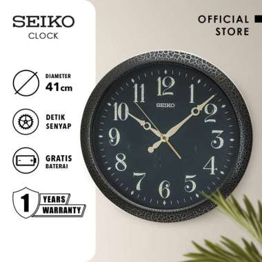 Jam Dinding Seiko QXA815K Black Pattern Black Dial Wall Clock