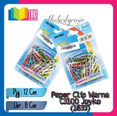 1 BLISTER (100 PCS) PAPER CLIP WARNA C3100 JOYKO/ PAPER CLIP/ CLIP KERTAS/ PENJEPIT KERTAS/ JEPIT KE