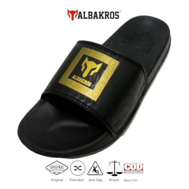 Albakros - Sandal Selop Unisex Vintage logo Gold 41 Vintage /Gold