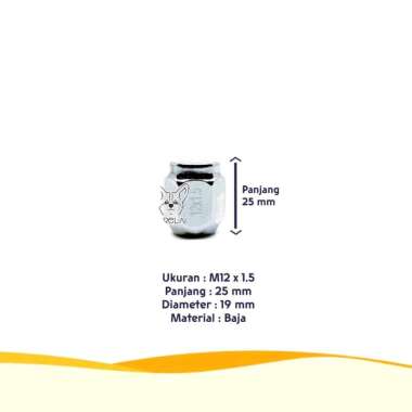 ( 1Biji ) Mur Roda Fujita Lug Nut Honda Jazz M12 x 1.5 Mur Roda Honda Jazz Mur Roda Mobil Jazz Mur R