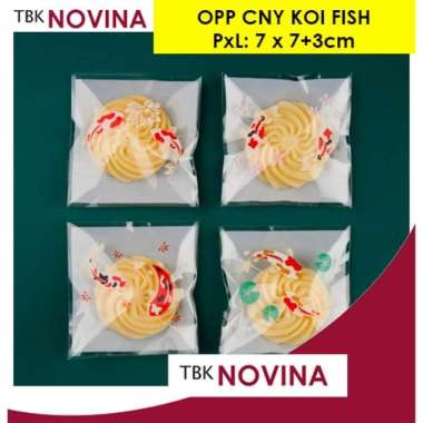[10 PCS ] PLASTIK OPP SEAL COOKIES BAG 7X7 / KANTONG PLASTIK OPP IMLEK KOI FISH 7x7