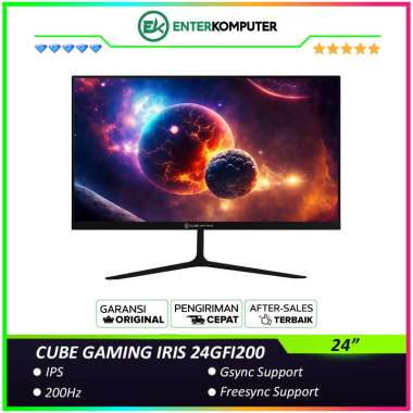 Monitor CUBE GAMING IRIS 24GFI200 23.8" FHD IPS Frameless 200Hz Gaming Monitor with AMD FreeSync & G