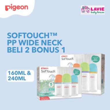 PIGEON Paket BUY2GET1 Botol BPP Wide Neck w/Softouch Nipple 160ml