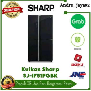 Kulkas Lemari Es Sharp 4 Pintu Side By Side Glass Door SJIF-51PGBK