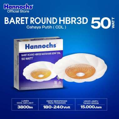 Hannochs Lampu Downlight LED Baret Round HBR3D Matahari 50W Cahaya Putih