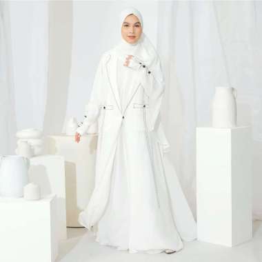 Lozy Hijab - Meena Abaya Outer (Set Abaya Outer dan Inner Haji dan Umrah) Broken White
