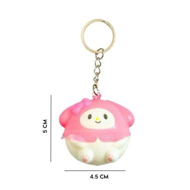 Gantungan Kunci Sanrio Squishy Kuromi Cinnamoroll My Melody Mini Kecil Lucu Murah Boneka Karakter ga