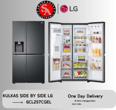 Kulkas Side By Side 674 Liter LG With Dispenser & Ice Maker Type : GC-L257CQEL - Inverter ( MEDAN )