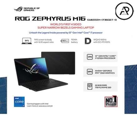 ROG GU603ZM-I736G6T-O Zephyrus M16 -I7 12700H/16GB/SSD 1TB/RTX3060 6GB