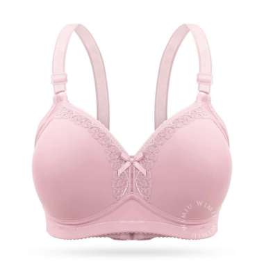 WIMIU Bra BH Wanita Jumbo Bra Wanita Cup C D E Jumbo BH Tanpa Kawat Bra Beha Besar 100120 Pink 52