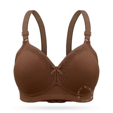 WIMIU Bra BH Wanita Jumbo Bra Wanita Cup C D E Jumbo BH Tanpa Kawat Bra Beha Besar 100120 Brown 44