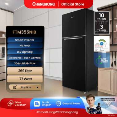 Changhong Kulkas 2 Pintu (Refrigerator) kulkas Inverter No Frost tanpa Bunga Es Lemari Es Kapasitas 