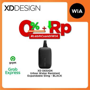 WIA XD Design Urban Water Resistant Expandable Sling Bag Tas Selempang Shoulder Bag Black