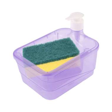 Tempat Sabun Cair Cuci Piring Bentuk Bulat Soap Pump Dispenser 2in1 1000ml + Sponge Wadah Sabun Vira
