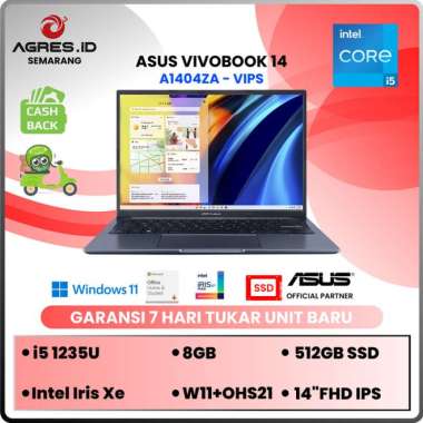 Asus Vivobook 14 A1404ZA i5 1235U 8GB 512GB W11+OHS 14" FHD IPS - I5 GEN 12 8GB I5 GEN 12 8GB