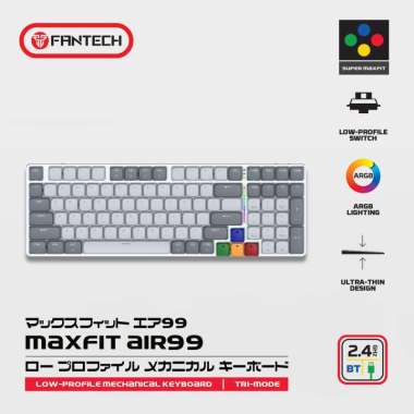 Keyboard Gaming FANTECH MAXFIT AIR 99 95% MECHANICAL MK 916 Grey - Wireless Bluetooth Low Profile Ke